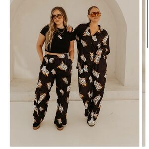 Bourbon and Belles - FLAMING DICE WIDE LEG PANTS